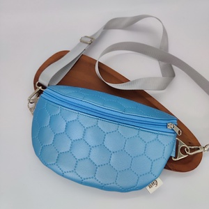 Mia crossbody, jégkék textilbőr övtáska, Táska & Tok, Övtáska, Varrás, MESKA