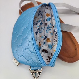 Mia crossbody, jégkék textilbőr övtáska - táska & tok - övtáska - Meska.hu