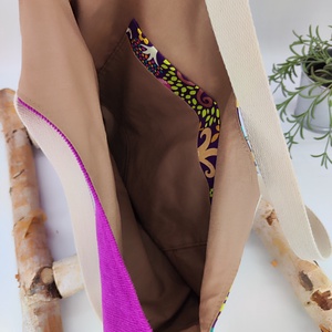 Dóra vászontáska lila mustár kord szarvasok / textilszatyor - táska & tok - bevásárlás & shopper táska - shopper, textiltáska, szatyor - Meska.hu