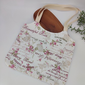 Dóra vászontáska rózsaszín rózsás / textilszatyor, Táska & Tok, Bevásárlás & Shopper táska, Shopper, textiltáska, szatyor, Varrás, MESKA