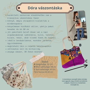 Dóra vászontáska tejeskancsó retró / textilszatyor - táska & tok - bevásárlás & shopper táska - shopper, textiltáska, szatyor - Meska.hu