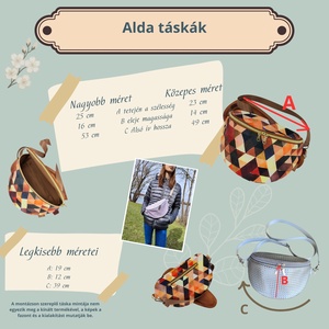 Aldda övtáska, crossbody, kék geometriai 3D minta - táska & tok - övtáska - Meska.hu