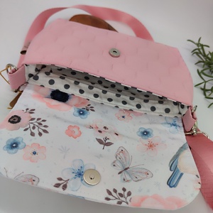 Kislány oldaltáska rózsaszín madárka mintás - táska & tok - kézitáska & válltáska - vállon átvethető táska - Meska.hu