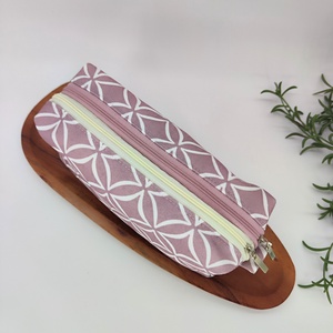 Dupla cipzáras tároló fáradt rózsaszín alap, púder rózsaszín neszeszer, tolltartó - táska & tok - neszesszer - Meska.hu