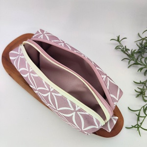 Dupla cipzáras tároló fáradt rózsaszín alap, púder rózsaszín neszeszer, tolltartó - táska & tok - neszesszer - Meska.hu