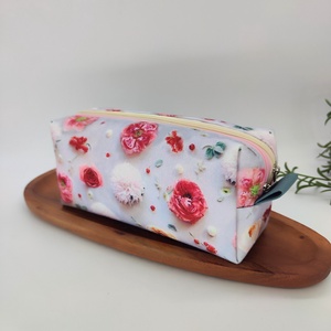 Dupla cipzáras tároló, neszeszer, tolltartó rózsás 3D hatás , Táska & Tok, Neszesszer, Varrás, MESKA