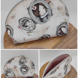 Cipzáras tároló utazó neszeszer, hölgy minta, vintage, Mirabelle - táska & tok - neszesszer - Meska.hu