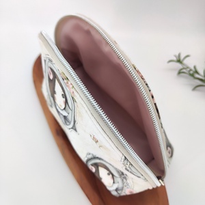 Cipzáras tároló utazó neszeszer, hölgy minta, vintage, Mirabelle - táska & tok - neszesszer - Meska.hu