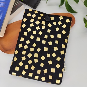 Könyvtok fekete-arany minta, fekete textilbőrrel, Könyv & Zene, Könyvtok, Varrás, MESKA