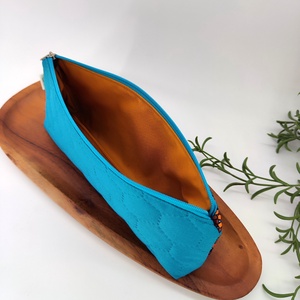 Tolltartó / neszeszer barna türkiz mandala minta - otthon & életmód - papír, írószer - tolltartó & ceruzatekercs - Meska.hu