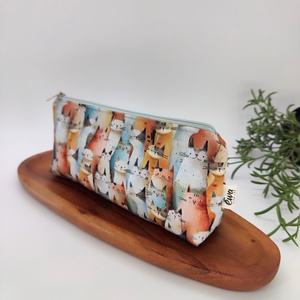 Tolltartó / neszeszer pasztell cica minta, Otthon & Életmód, Papír, írószer, Tolltartó & Ceruzatekercs, Varrás, MESKA