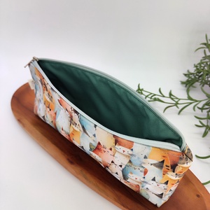 Tolltartó / neszeszer pasztell cica minta - otthon & életmód - papír, írószer - tolltartó & ceruzatekercs - Meska.hu