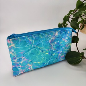 Ikerneszi - Nagyobb - Cipzáros tároló - kék, aqua minta, Táska & Tok, Neszesszer, Varrás, MESKA