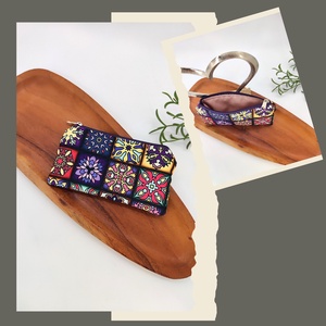 Mini cipzáros tároló - Mozaik, csigás és virágos motívum - táska & tok - neszesszer - Meska.hu