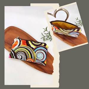 Mini cipzáros tároló - Mozaik, csigás és virágos motívum - táska & tok - neszesszer - Meska.hu