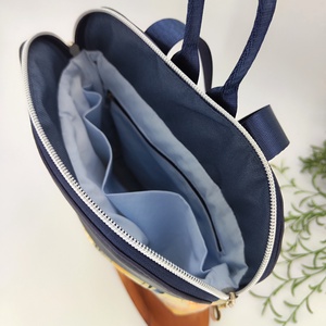 Útravaló hátizsák S méret kék sárga mezei virágok minta - táska & tok - hátizsák - kishátizsák - Meska.hu