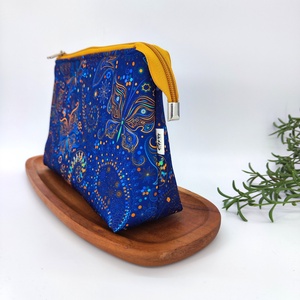 Kalandor cipzáras tároló utazó neszesszer,kék alapon pillangók - táska & tok - neszesszer - Meska.hu