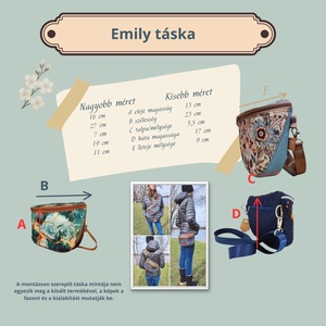 Emily crossbody / oldaltáska Virágok szürke hátoldal kisebb fazon - táska & tok - kézitáska & válltáska - vállon átvethető táska - Meska.hu