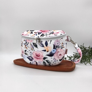 Emily crossbody / oldaltáska Virágok mályva hátoldal kisebb fazon - Meska.hu