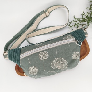 Klasszik övtásak - Övtáska, crossby, testtáska zsálya pitypangok, kord bútorvászon - Meska.hu