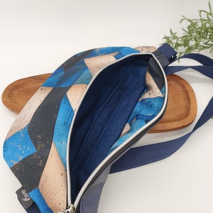 Crodssbody / Testtáska kék geometriai minta - táska & tok - kézitáska & válltáska - vállon átvethető táska - Meska.hu