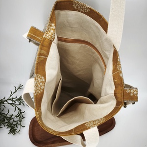 Vászontáska / Shopper táska - Pitypang mintás szatyor, dupla pánttal - táska & tok - bevásárlás & shopper táska - shopper, textiltáska, szatyor - Meska.hu