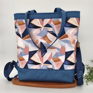 Fanni válltáska és hátitáska, kétfunkciós pasztell absztrakt minta - Meska.hu