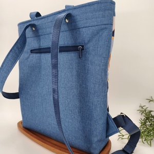 Fanni válltáska és hátitáska, kétfunkciós pasztell absztrakt minta - táska & tok - variálható táska - Meska.hu