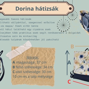 Dorina virágmintás női hátizsák,  pasztellvirágok - táska & tok - hátizsák - hátizsák - Meska.hu