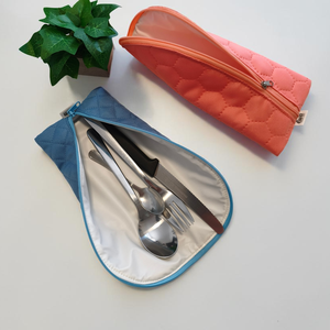 Evőszköz tartó kék, korall, barack színű evőeszköztartó - Meska.hu