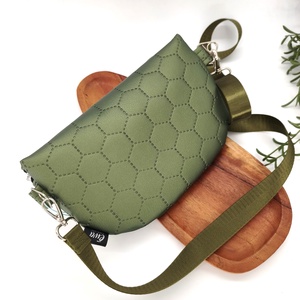 Mia crossbody, zöld textilbőr övtáska - táska & tok - övtáska - Meska.hu