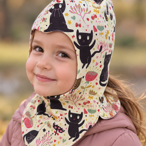 Csősapka, Balaklava Űrhajós sapka Egybensapkasál cicás kb 50 cm-es fejre - ruha & divat - sál, sapka, kendő - sapka - Meska.hu
