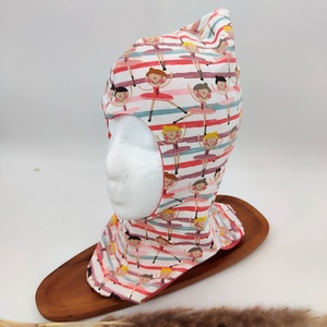 Csősapka, Balaklava Űrhajós sapka Egybensapkasál csíkos balerinás kb 50 cm-es fejre - Meska.hu