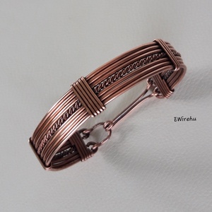 Antikolt vörösréz karperec egyedi, kézműves, drótékszer, réz ékszer - ékszer - karkötő - karperec - Meska.hu