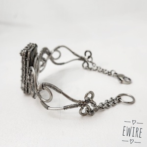 Kék labradorit orvosi fém karperec - ékszer - karkötő - karperec - Meska.hu