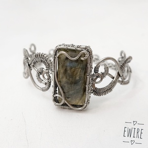 Kék labradorit orvosi fém karperec - ékszer - karkötő - karperec - Meska.hu