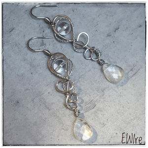 Hegyikristály fülbevaló, Orvosi fém fülbevaló, tünde fülbevaló - Meska.hu