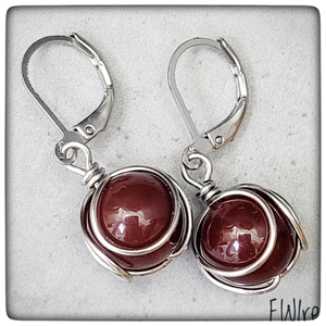 Karneol fülbevaló, Orvosi fém fülbevaló - ékszer - fülbevaló - lógós kerek fülbevaló - Meska.hu Karneol fülbevaló, Orvosi fém fülbevaló - ékszer - fülbevaló - lógós kerek fülbevaló - Meska.hu