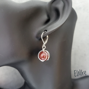 Karneol fülbevaló, Orvosi fém fülbevaló - ékszer - fülbevaló - lógós kerek fülbevaló - Meska.hu Karneol fülbevaló, Orvosi fém fülbevaló - ékszer - fülbevaló - lógós kerek fülbevaló - Meska.hu