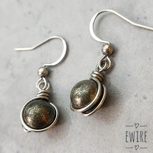 Vegyes ásványgolyós fülbevaló, kis ásványos orvosi fém fülbevaló 2, Ékszer, Fülbevaló, Lógós kerek fülbevaló, Ékszerkészítés, MESKA