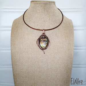 Labradorit medál, vörösréz egyedi medál - ékszer - nyaklánc - medál - Meska.hu