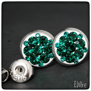 Kristály fülbevaló, nemesacél, bedugós, Preciosa kristályokkal, Ékszer, Fülbevaló, Pötty fülbevaló, Ékszerkészítés, MESKA