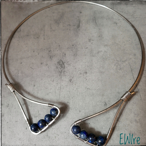 Lápisz lazuli orvosi fém nyakék, drótékszer - ékszer - nyaklánc - statement nyaklánc - Meska.hu