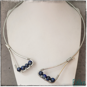 Lápisz lazuli orvosi fém nyakék, drótékszer - ékszer - nyaklánc - statement nyaklánc - Meska.hu