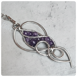 Lila ametiszt tünde medál - ékszer - nyaklánc - medál - Meska.hu