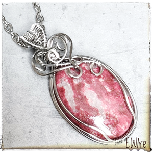 Thulit ásvány medál orvosi fém, Ékszer, Nyaklánc, Medál, Ékszerkészítés, Fémmegmunkálás, MESKA