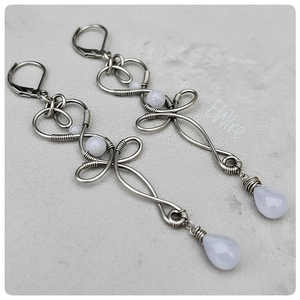 Csipkeachát kalcedon orvosi fém fantázia fülbevaló - Meska.hu