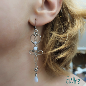 Csipkeachát kalcedon orvosi fém fantázia fülbevaló - ékszer - fülbevaló - lógó fülbevaló - Meska.hu