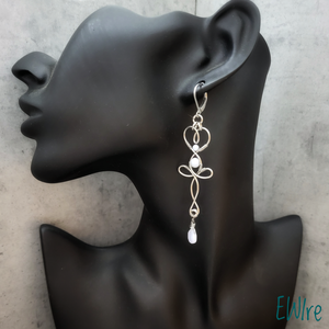 Csipkeachát kalcedon orvosi fém fantázia fülbevaló - ékszer - fülbevaló - lógó fülbevaló - Meska.hu