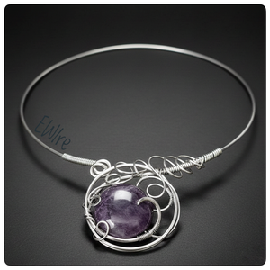 Ametiszt orvosi fém nyakék nyitott aszimmetrikus - Meska.hu